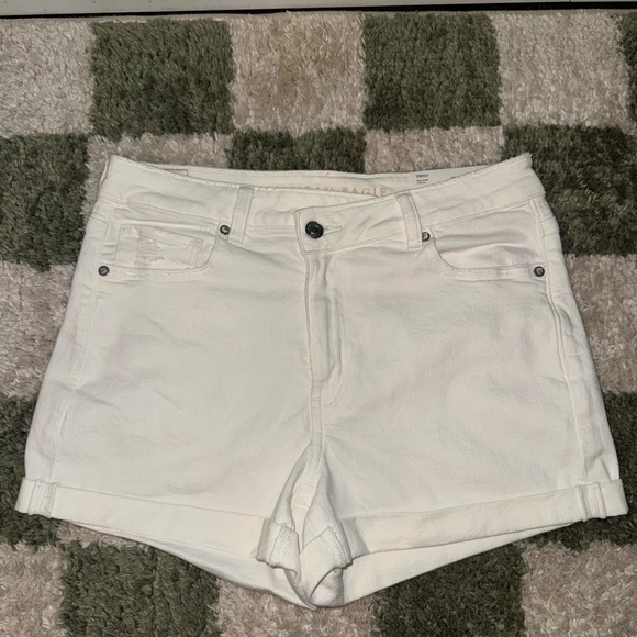 American Eagle Outfitters Pants - American Eagle Outfitters White Cuffed Denim Shorts